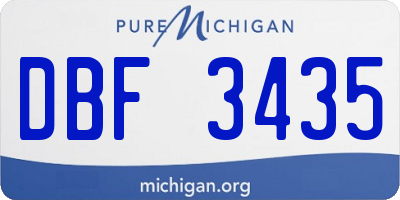 MI license plate DBF3435