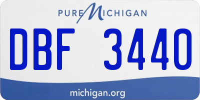 MI license plate DBF3440
