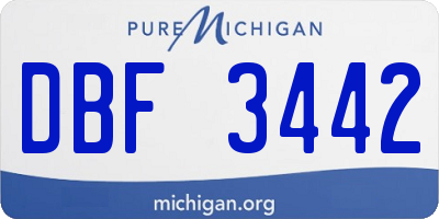MI license plate DBF3442