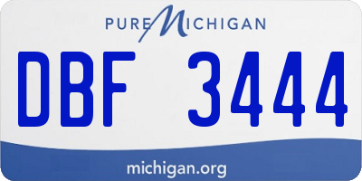 MI license plate DBF3444