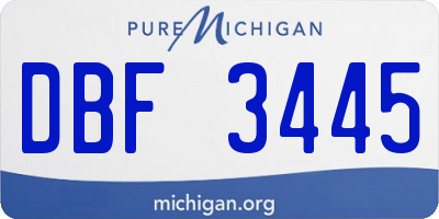MI license plate DBF3445