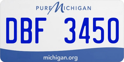 MI license plate DBF3450