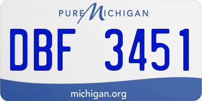 MI license plate DBF3451