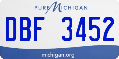 MI license plate DBF3452