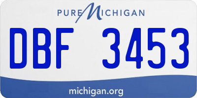 MI license plate DBF3453