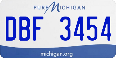 MI license plate DBF3454