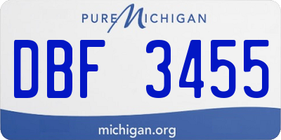 MI license plate DBF3455