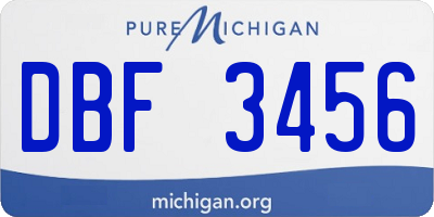 MI license plate DBF3456