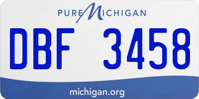 MI license plate DBF3458