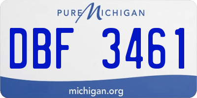 MI license plate DBF3461