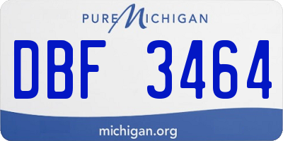 MI license plate DBF3464