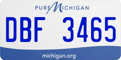 MI license plate DBF3465