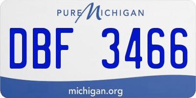 MI license plate DBF3466