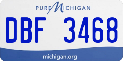 MI license plate DBF3468