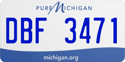 MI license plate DBF3471