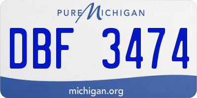 MI license plate DBF3474