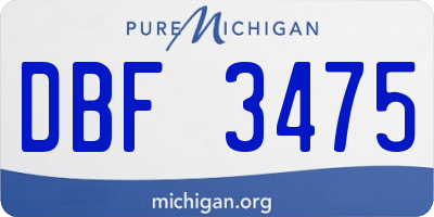 MI license plate DBF3475