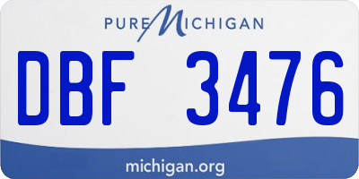 MI license plate DBF3476