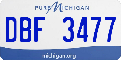MI license plate DBF3477