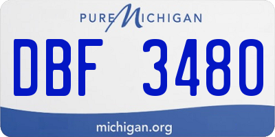 MI license plate DBF3480