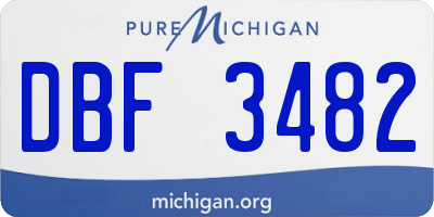 MI license plate DBF3482