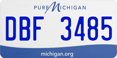 MI license plate DBF3485