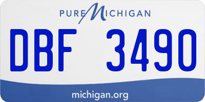 MI license plate DBF3490