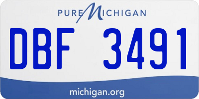 MI license plate DBF3491