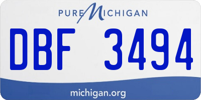 MI license plate DBF3494