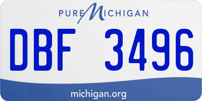 MI license plate DBF3496