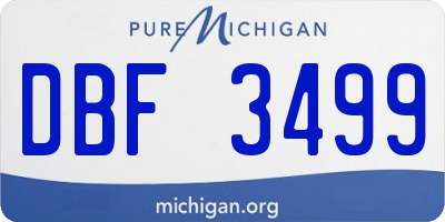 MI license plate DBF3499