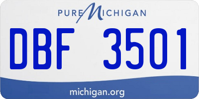 MI license plate DBF3501