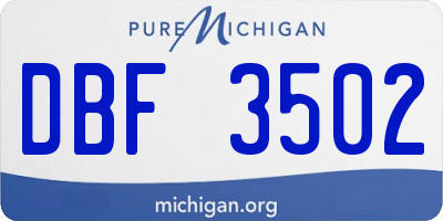 MI license plate DBF3502