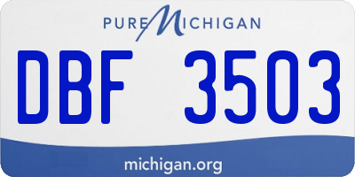 MI license plate DBF3503