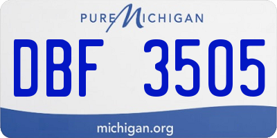 MI license plate DBF3505