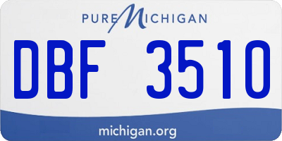 MI license plate DBF3510