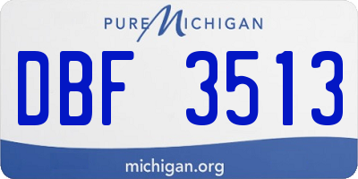 MI license plate DBF3513