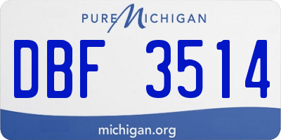 MI license plate DBF3514
