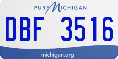 MI license plate DBF3516