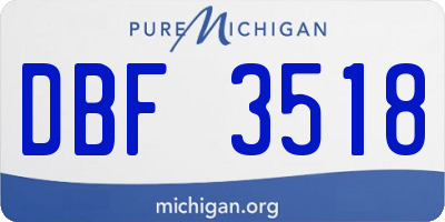 MI license plate DBF3518
