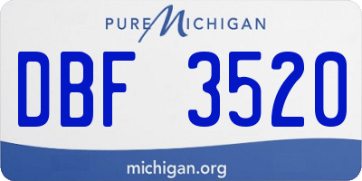 MI license plate DBF3520