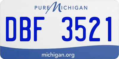 MI license plate DBF3521