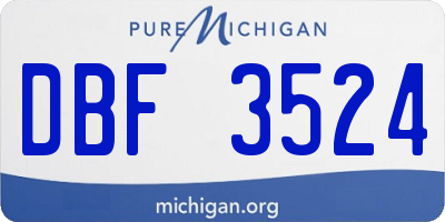 MI license plate DBF3524