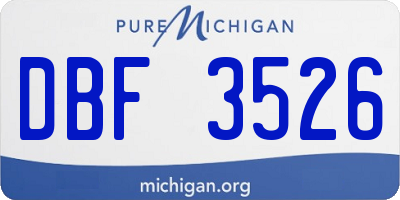 MI license plate DBF3526