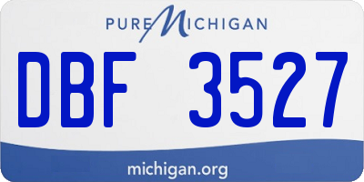MI license plate DBF3527