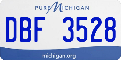 MI license plate DBF3528