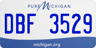 MI license plate DBF3529