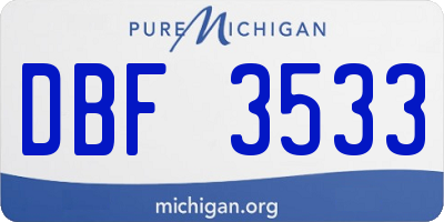 MI license plate DBF3533