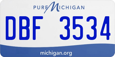 MI license plate DBF3534
