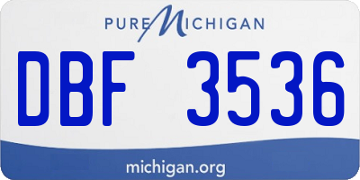 MI license plate DBF3536